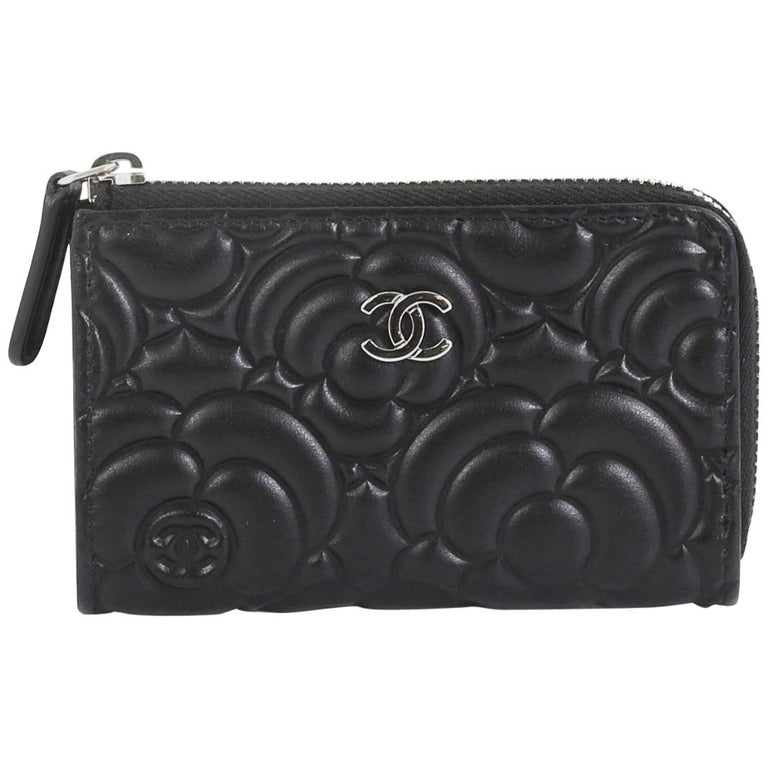 Chanel Key Pouch Camellia Lambskin at 1stDibs