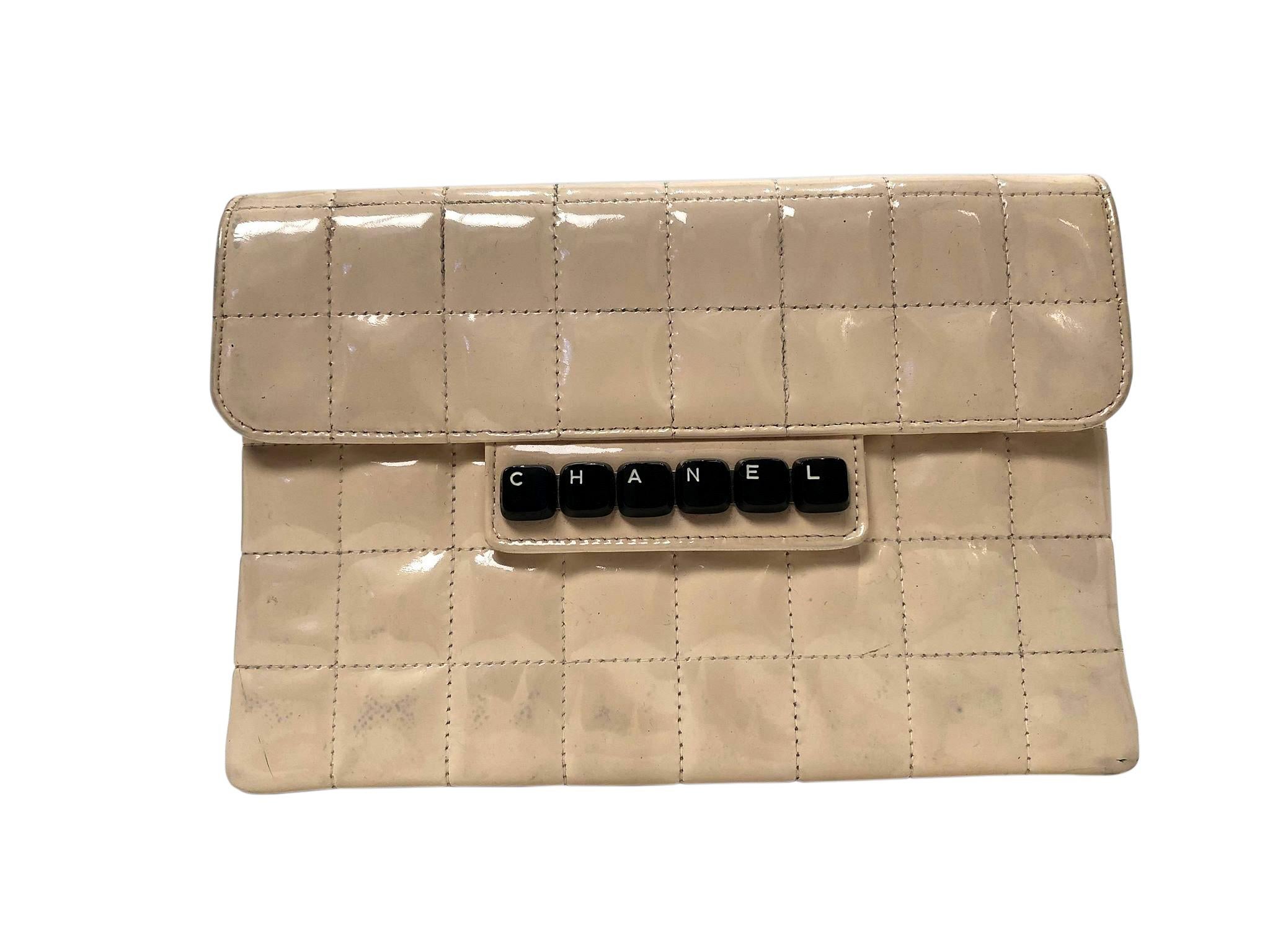 Brown CHANEL Keyboard Flap Clutch