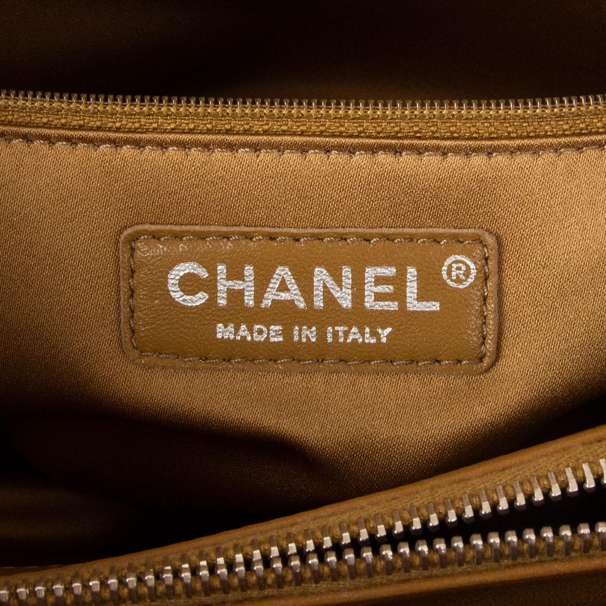 CHANEL khaki brown leather CC CROSSING LARGE SHOPPING TOTE Shoulder Bag 4