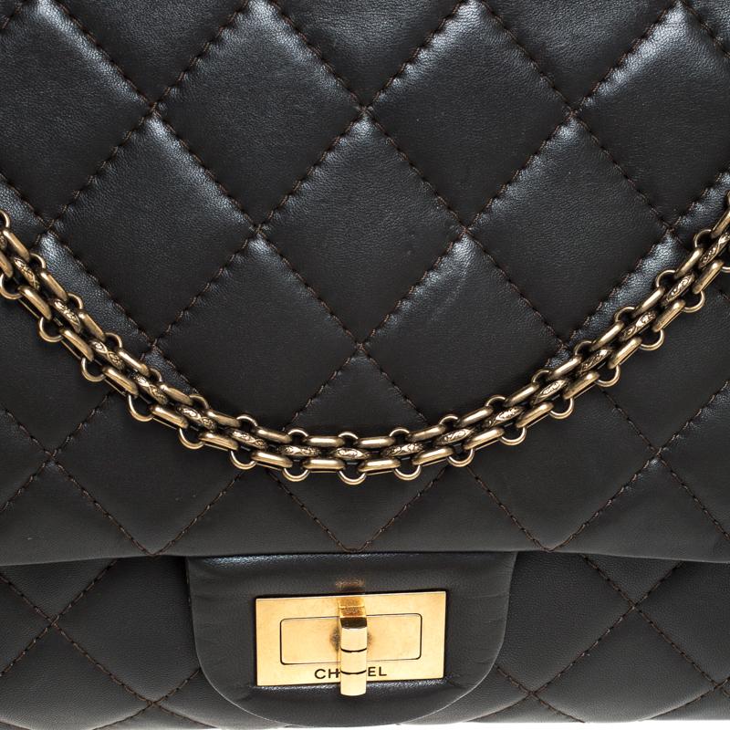 Chanel Khaki Brown Quilted Leather Reissue 227 Flap Bag 3