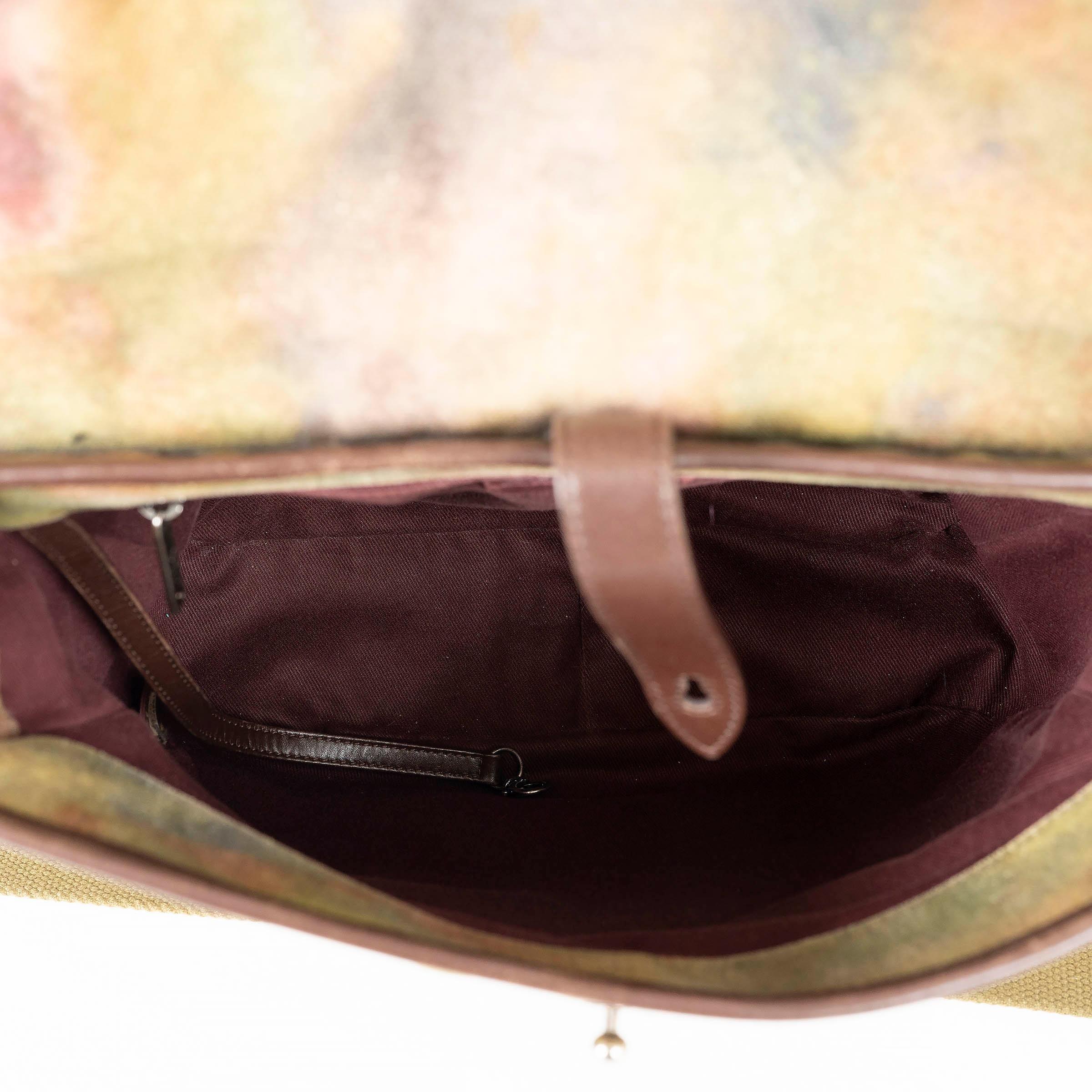 CHANEL khaki green canvas 15S ON THE PAVEMENTS SMALL GRAFFITI Messenger Bag 1