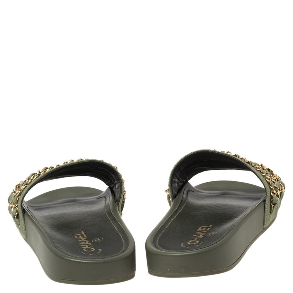 green chanel sandals