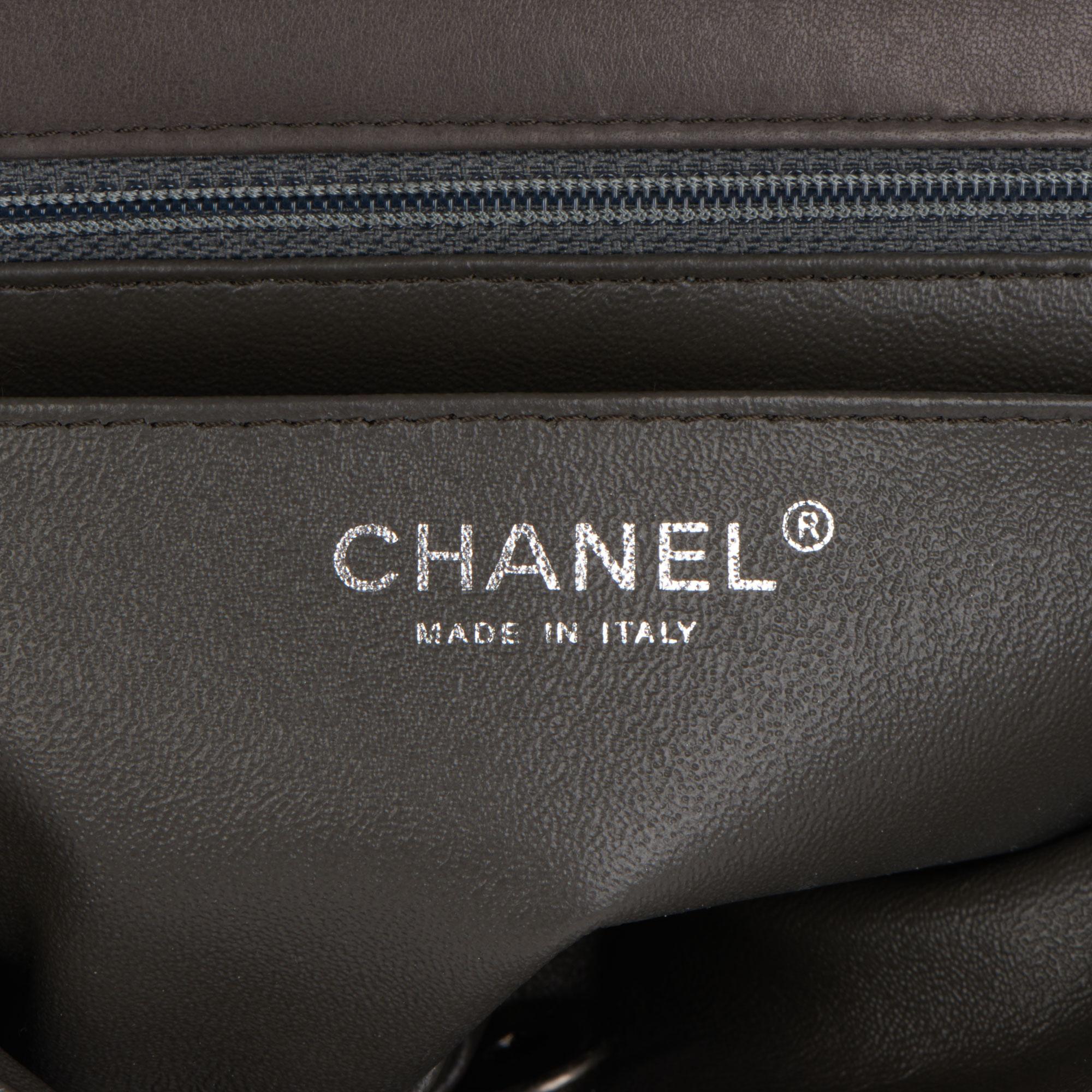 Chanel KHAKI, GREY & DARK BEIGE QUILTED LAMBSKIN RECTANGULAR MINI FLAP BAG 2