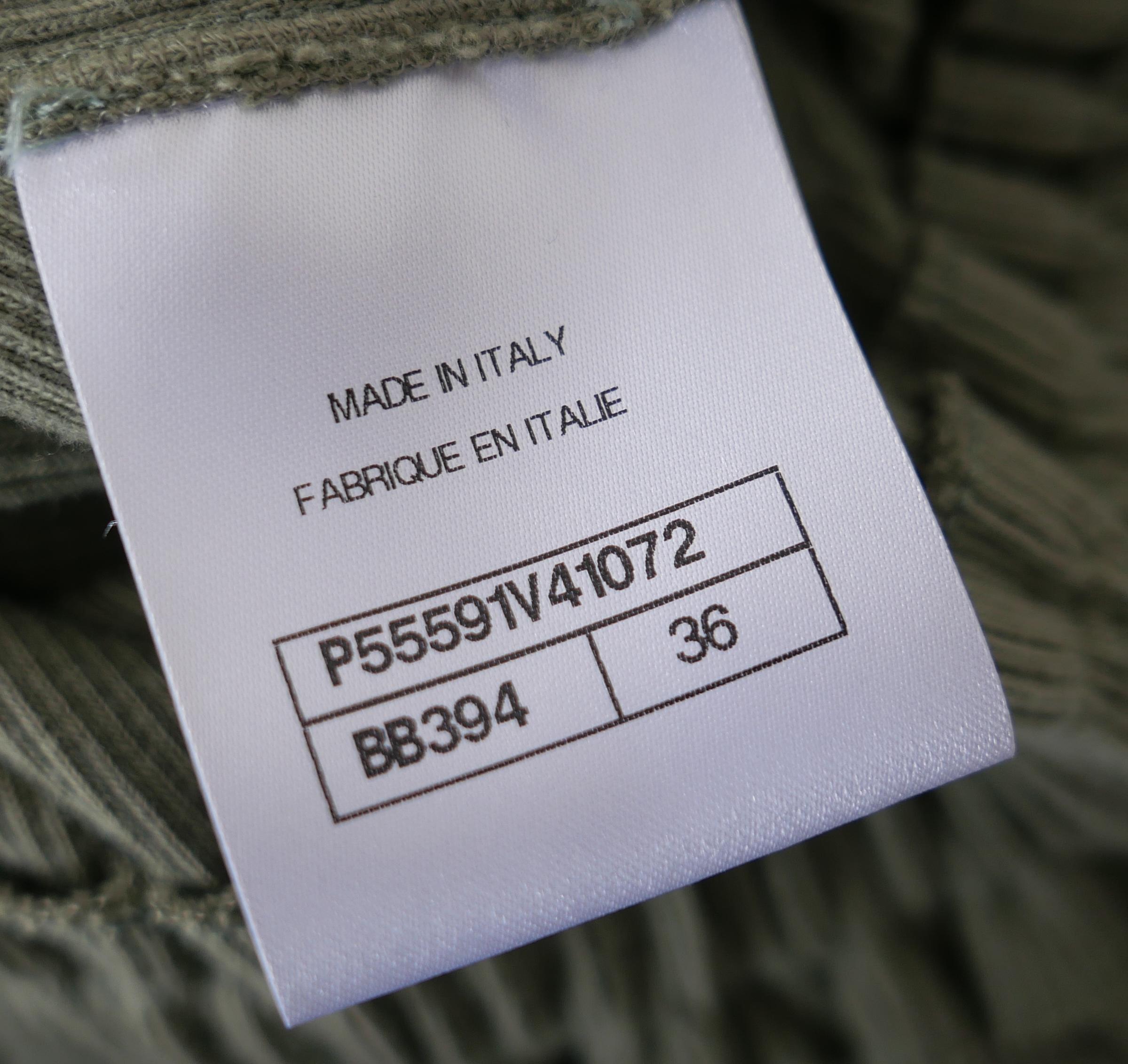 Chanel Khaki Knit Striped Trim Top Cruise 2017 17C Cuba For Sale 3