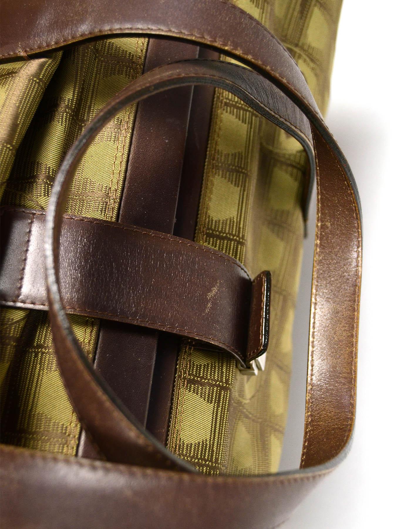 Chanel Khaki Logo Printed Canvas Travel Ligne Frame Bag 2