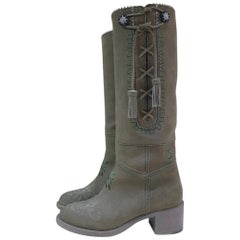 Chanel Khaki Paris Salzburg Boots