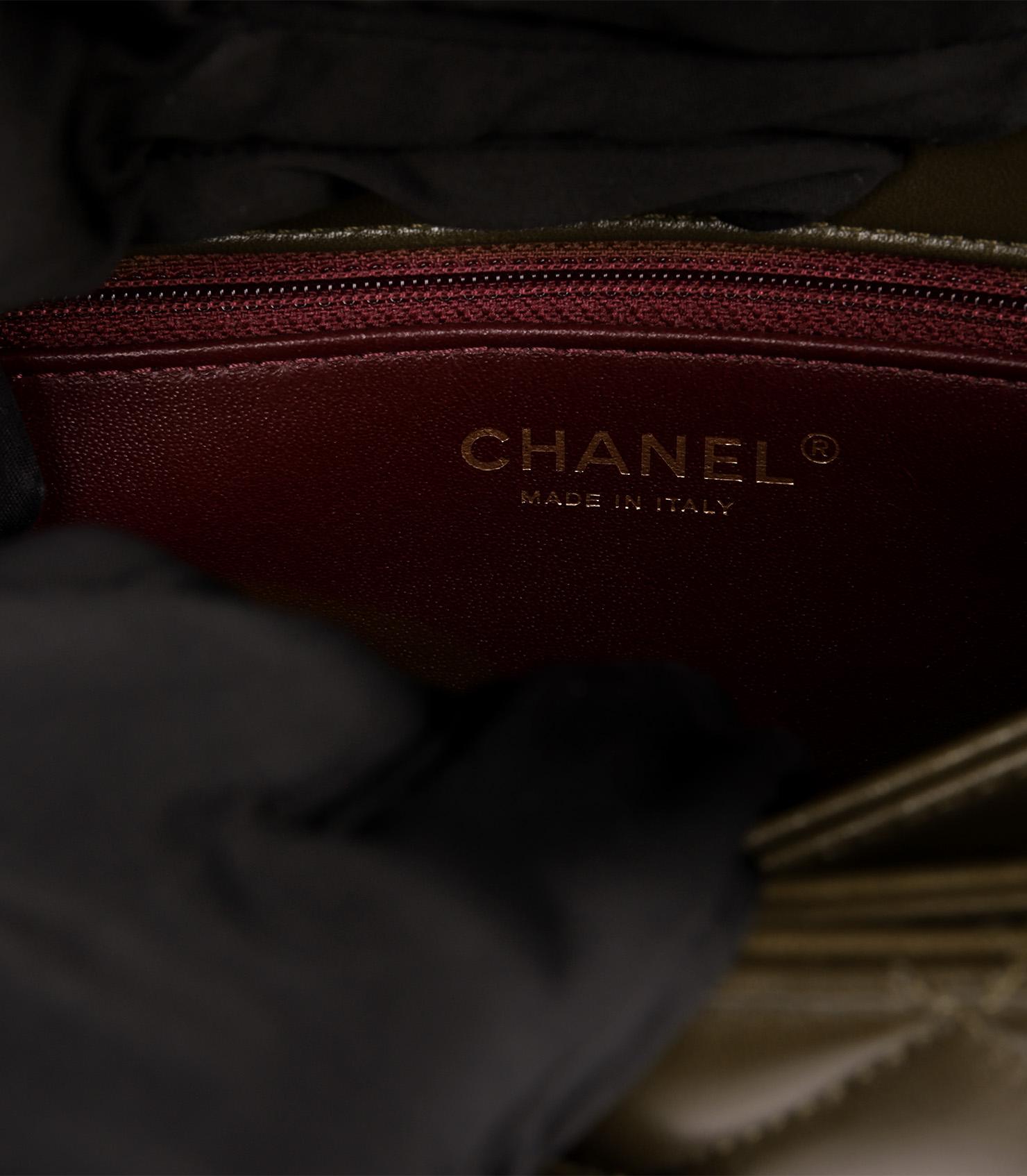 Chanel Khaki Quilted Lambskin Leather Medium Trendy CC Top Handle Flap Bag 3