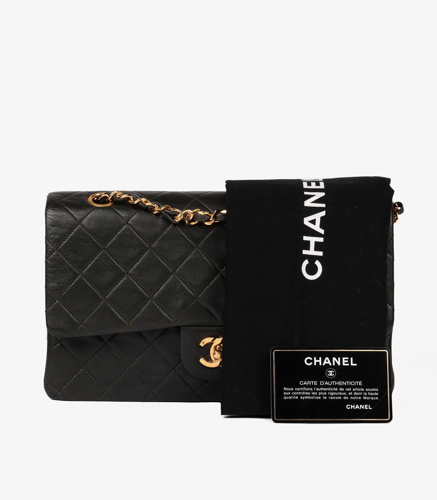 Chanel Khaki Quilted Lambskin Vintage Medium Classic Double Flap Bag 6