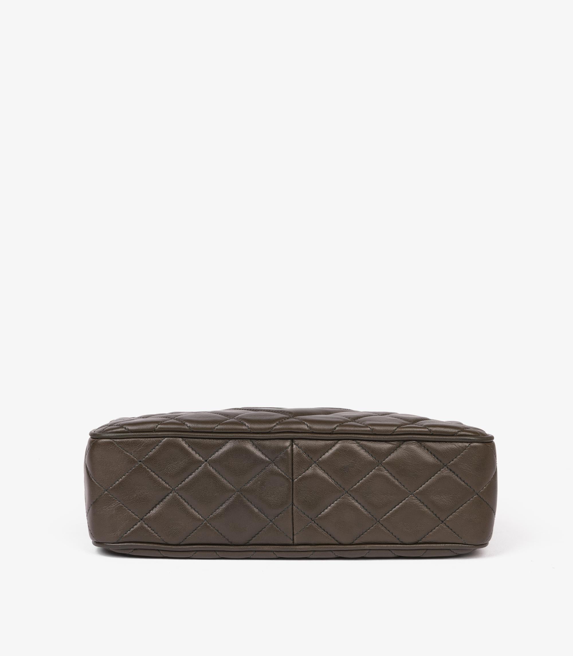 Chanel Khaki Quilted Lambskin Vintage Medium Timeless Camera Bag 2