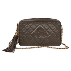 Chanel Khaki Quilted Lambskin Vintage Medium Timeless Camera Bag