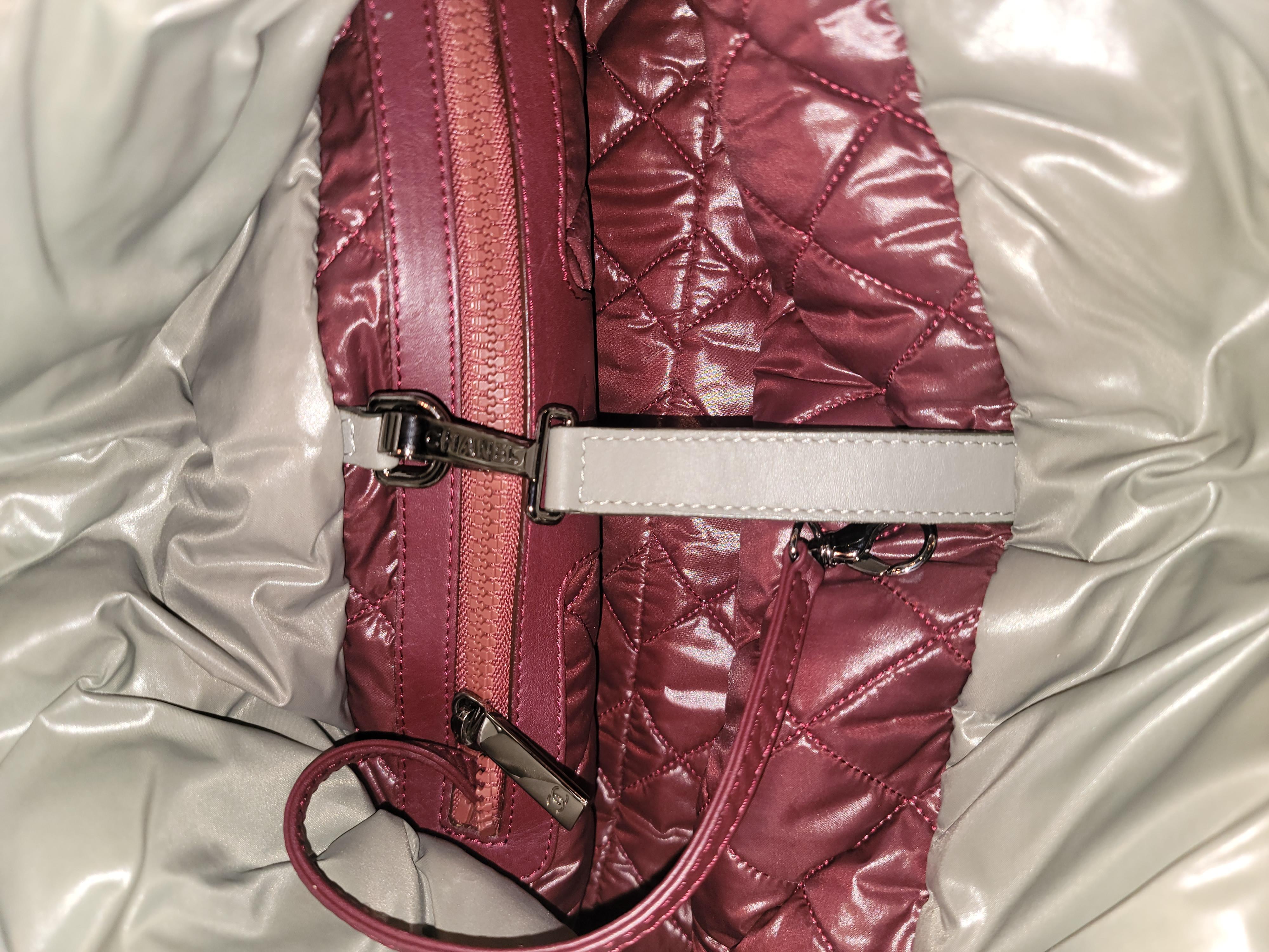 Chanel Khaki Reversible Leather And Nylon Hand Bag 6