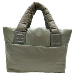 Chanel Khaki Wendbare Handtasche aus Leder und Nylon