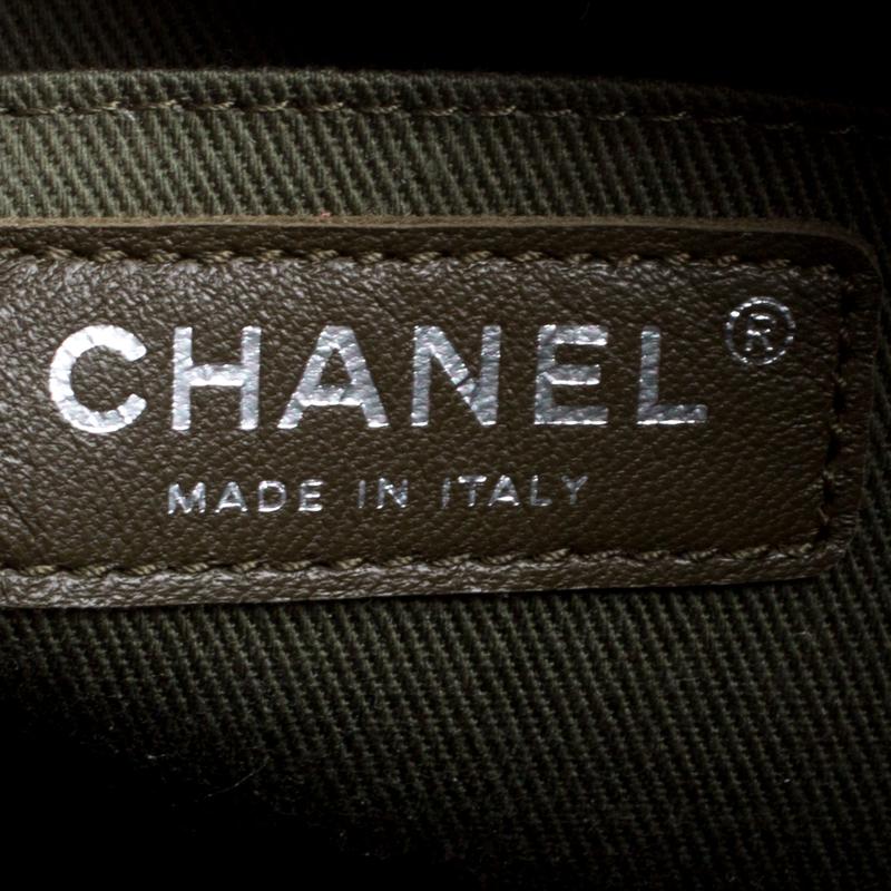 Chanel Khaki Women Canvas and Leather Cuba Pocket Backpack 4