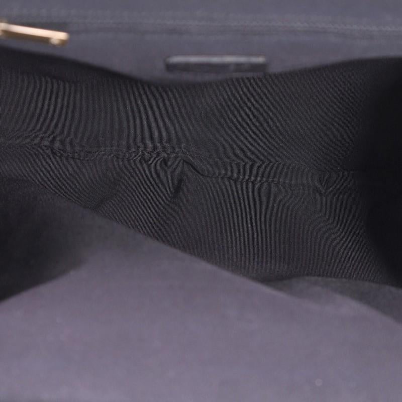 Black Chanel Kisslock Chain Frame Shoulder Bag Glazed Calfskin Large