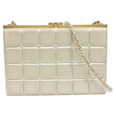 Chanel KissLock Chocolate Bar Box Metallic Gold Lambskin Crossbody Bag