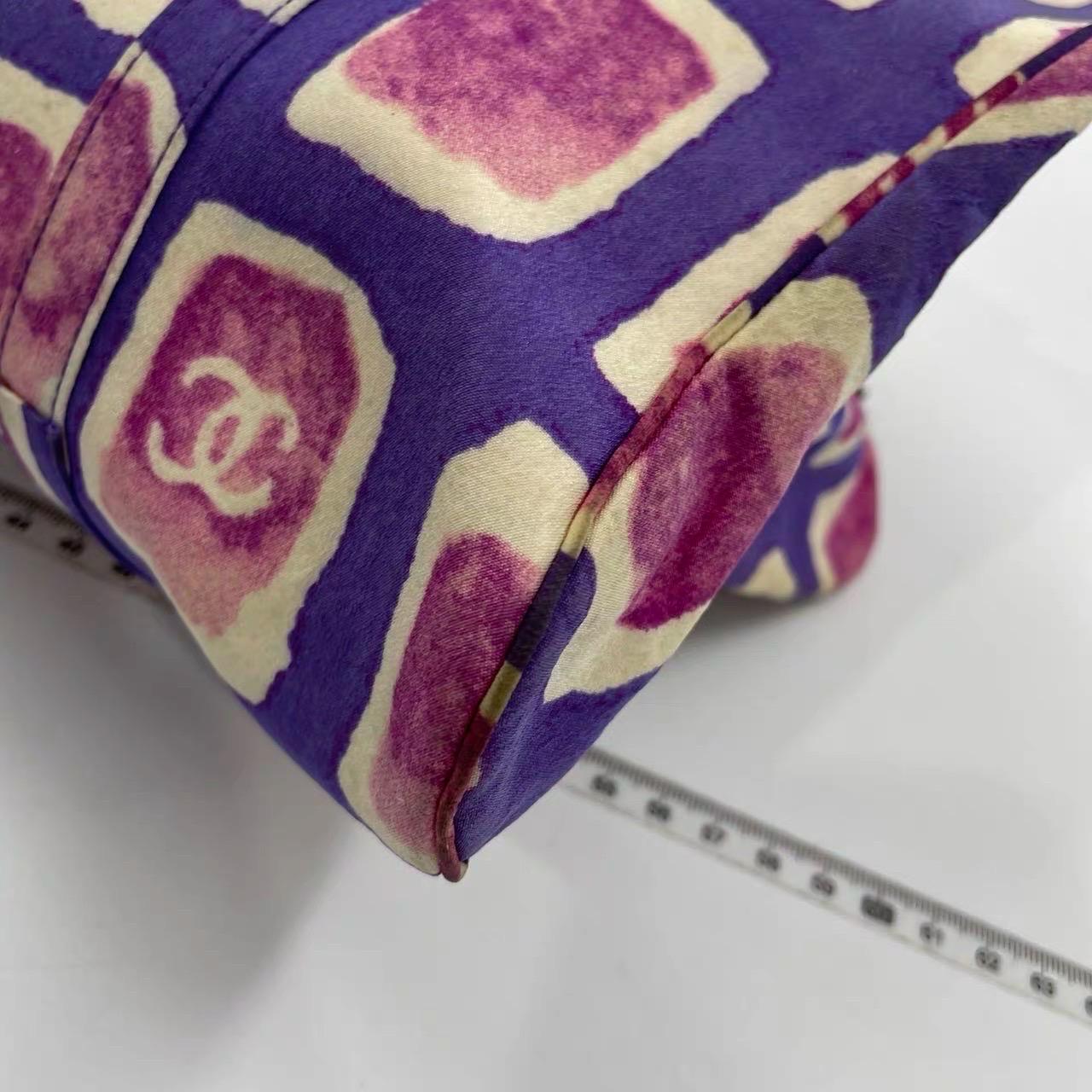 Chanel Kisslock Frame sac violet rose tissu 2000-2003 en vente 13