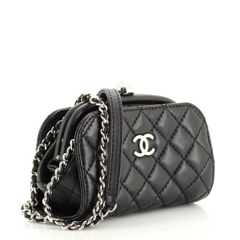 Chanel Kisslock Frame Crossbody Bag Quilted Lambskin at 1stDibs