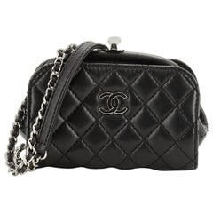 Chanel Kisslock Frame Crossbody Bag Quilted Lambskin