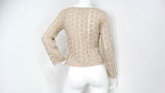 Chanel Knit Beige Sheer Linen Sweater circa 2000