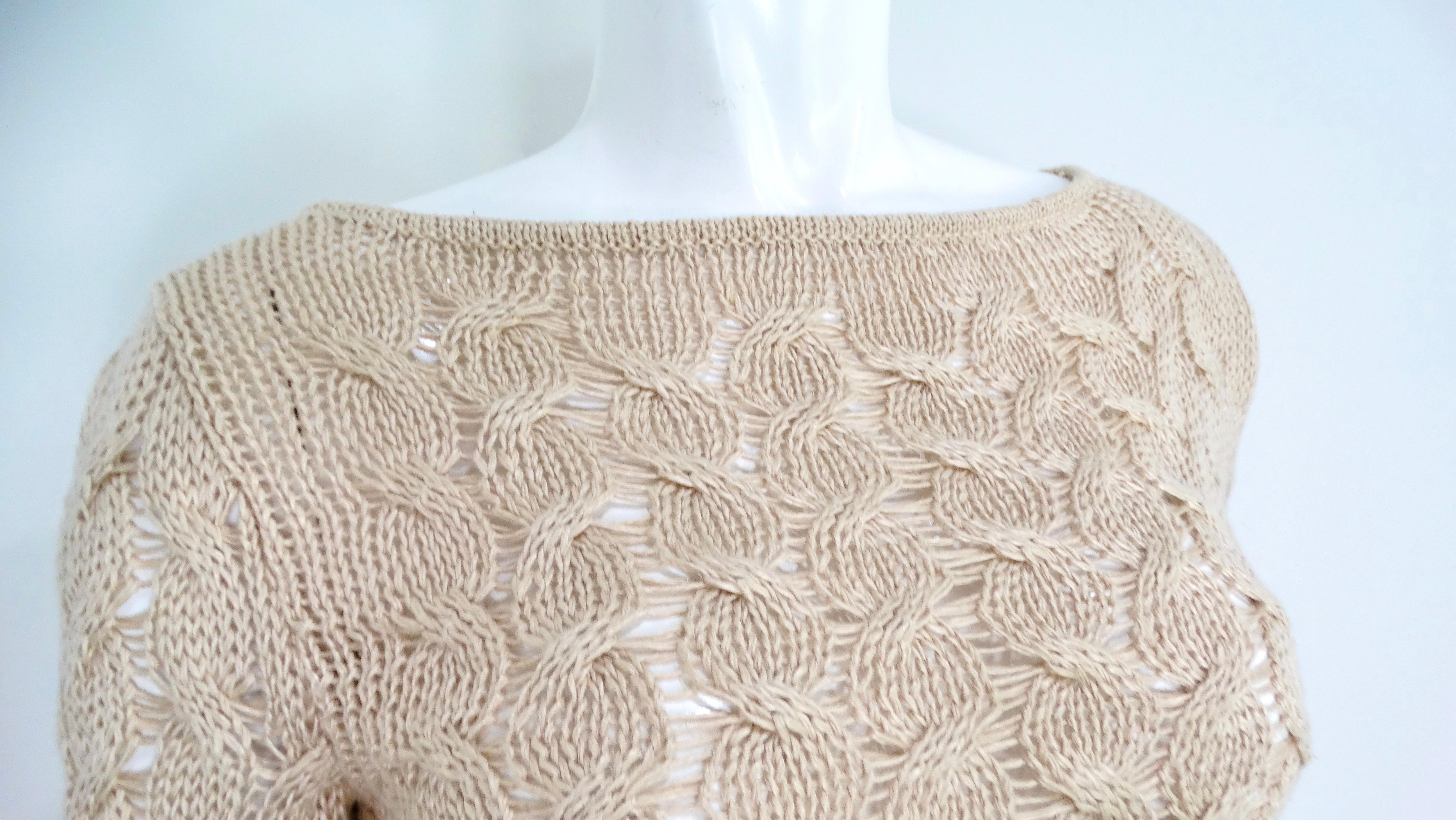Chanel Jersey de punto de lino transparente beige circa 2000 Beige en venta