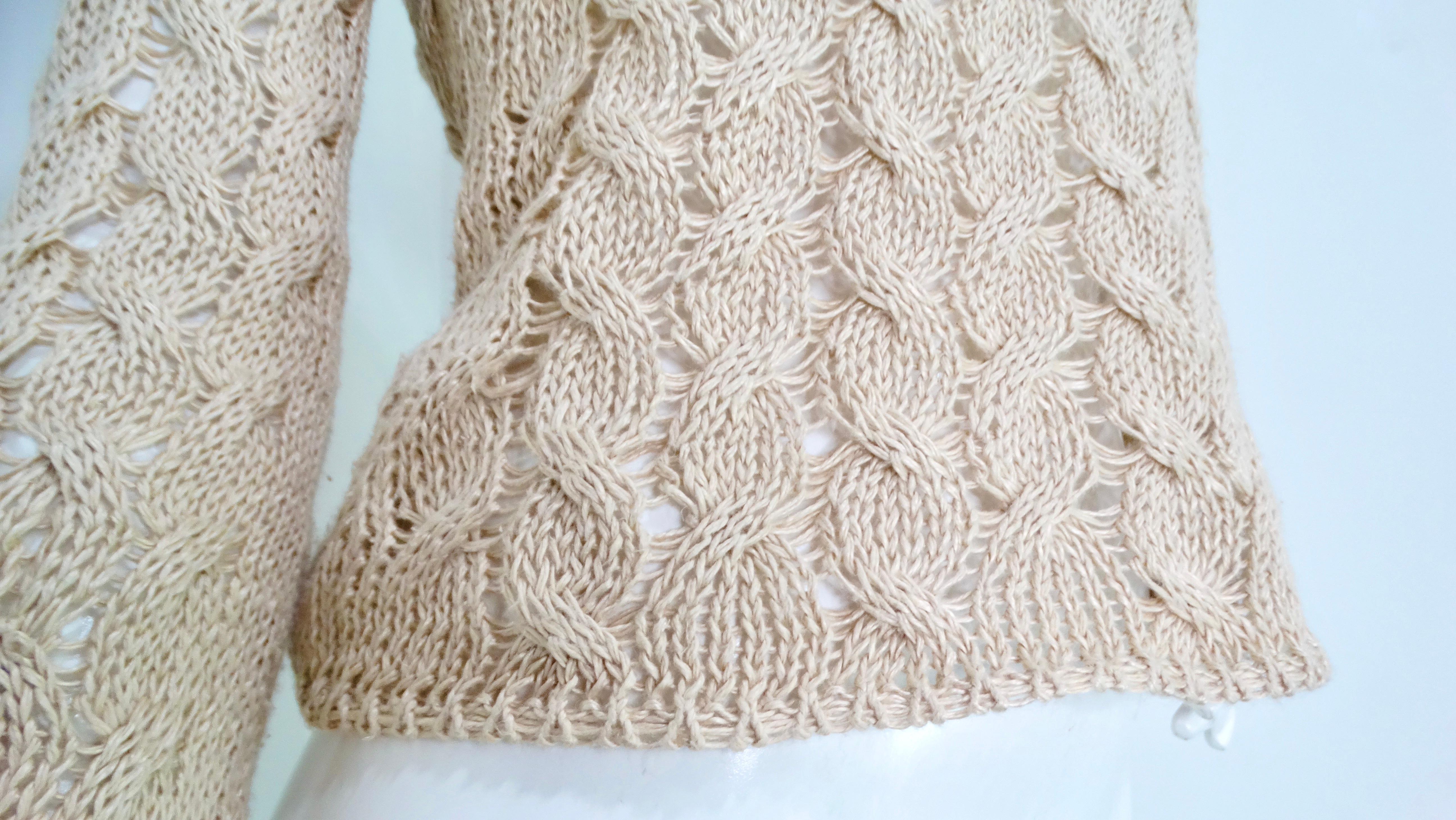 Chanel Jersey de punto de lino transparente beige circa 2000 en Bueno estado para la venta en Scottsdale, AZ