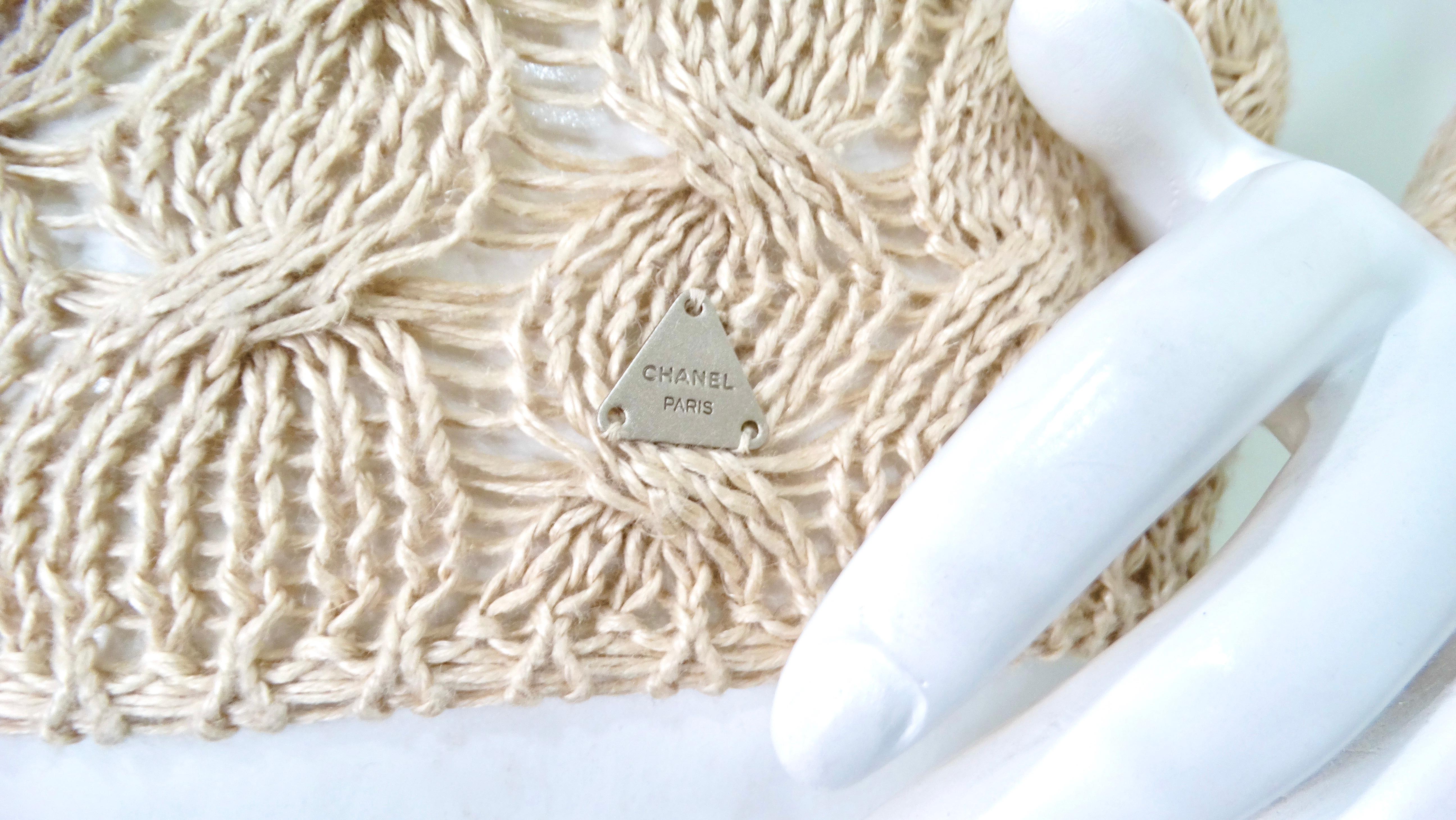 De las mujeres Chanel Jersey de punto de lino transparente beige circa 2000 en venta