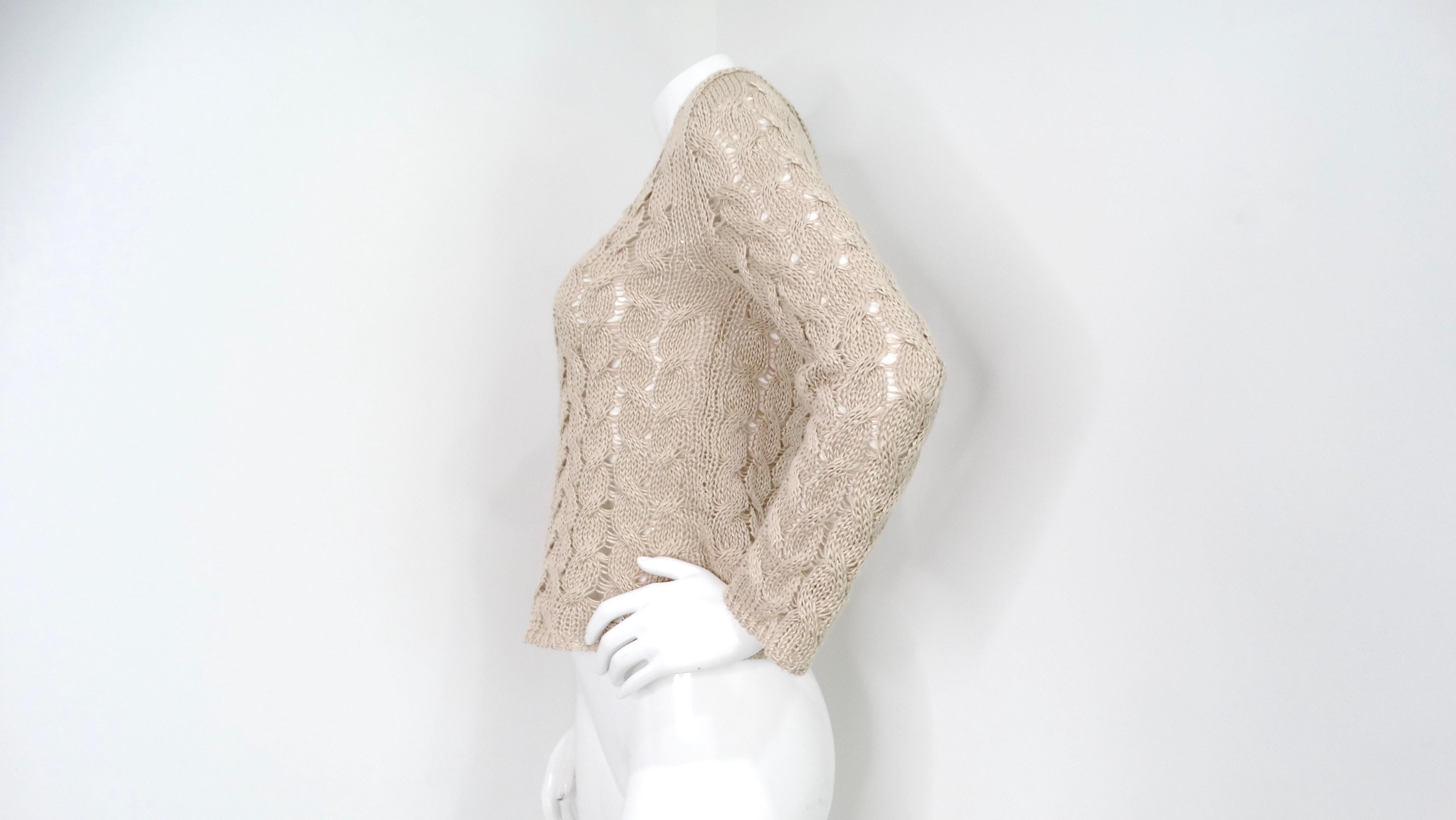 Chanel Jersey de punto de lino transparente beige circa 2000 en venta 1