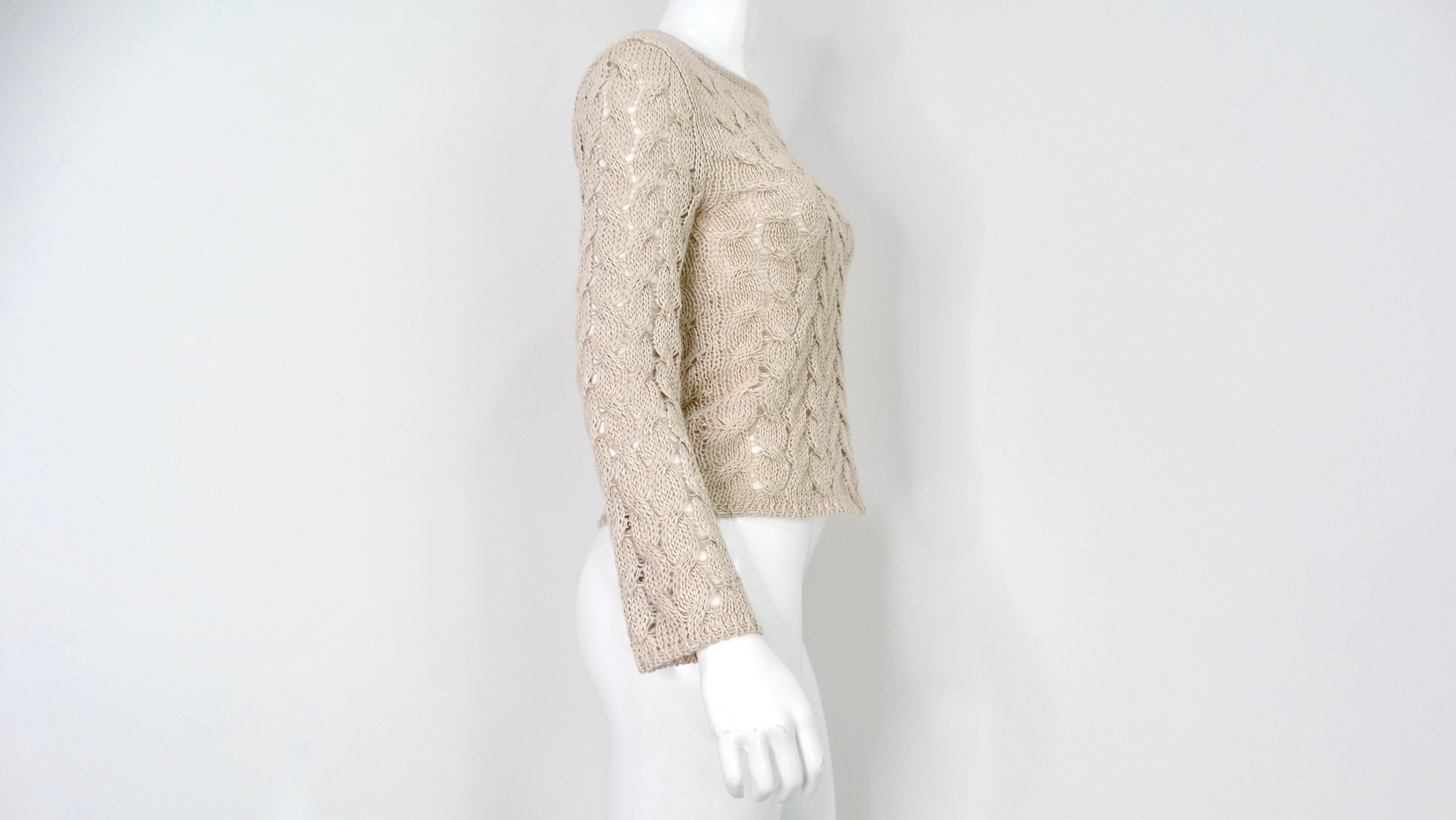 Chanel Jersey de punto de lino transparente beige circa 2000 en venta 2
