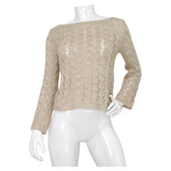 Chanel Jersey de punto de lino transparente beige circa 2000