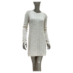 Chanel Knit Cream Wool Blend Dress Sz.40