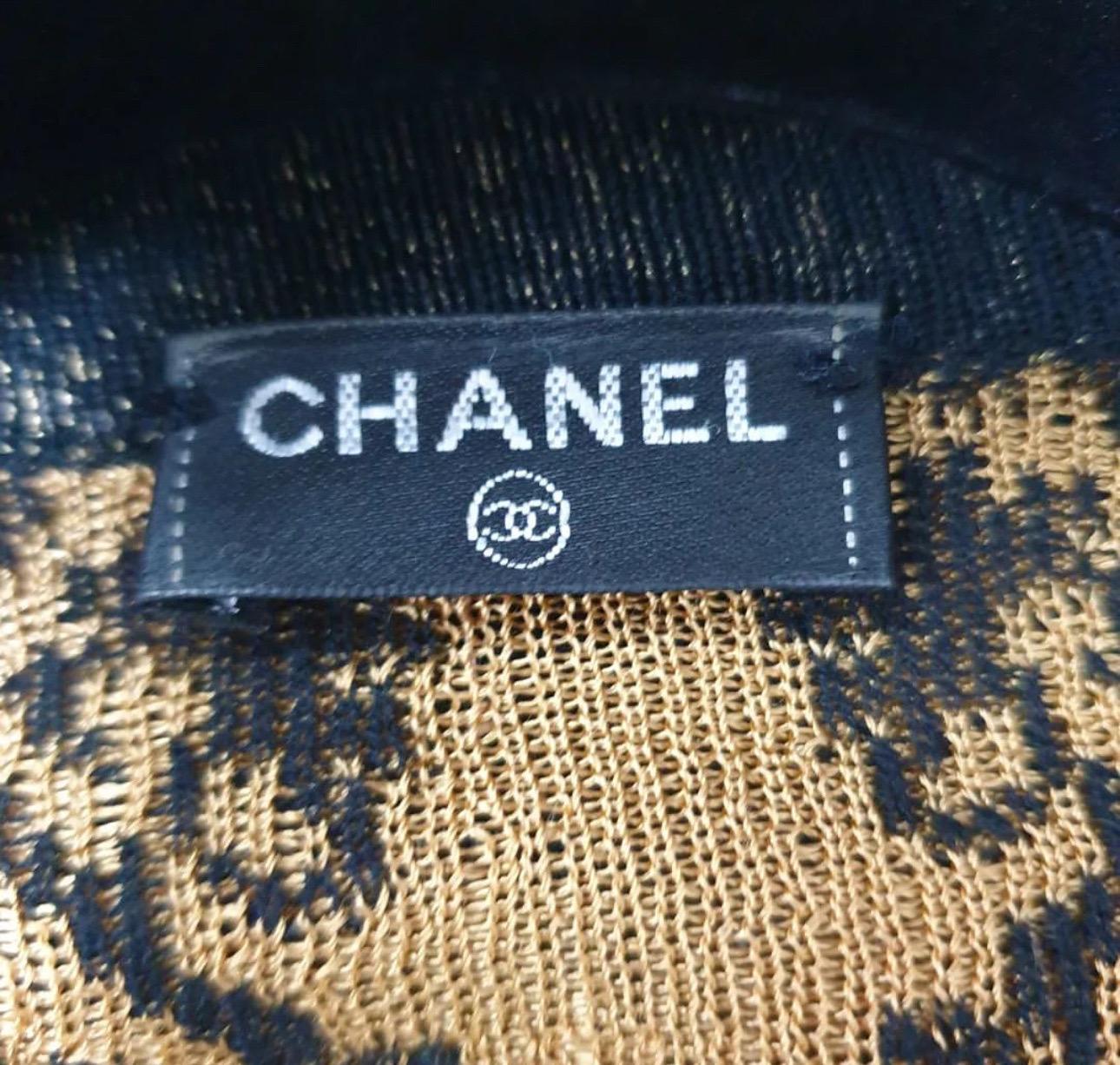 Women's Chanel Knit Jacquard Print Long Sleeve Dress Cardigan  For Sale