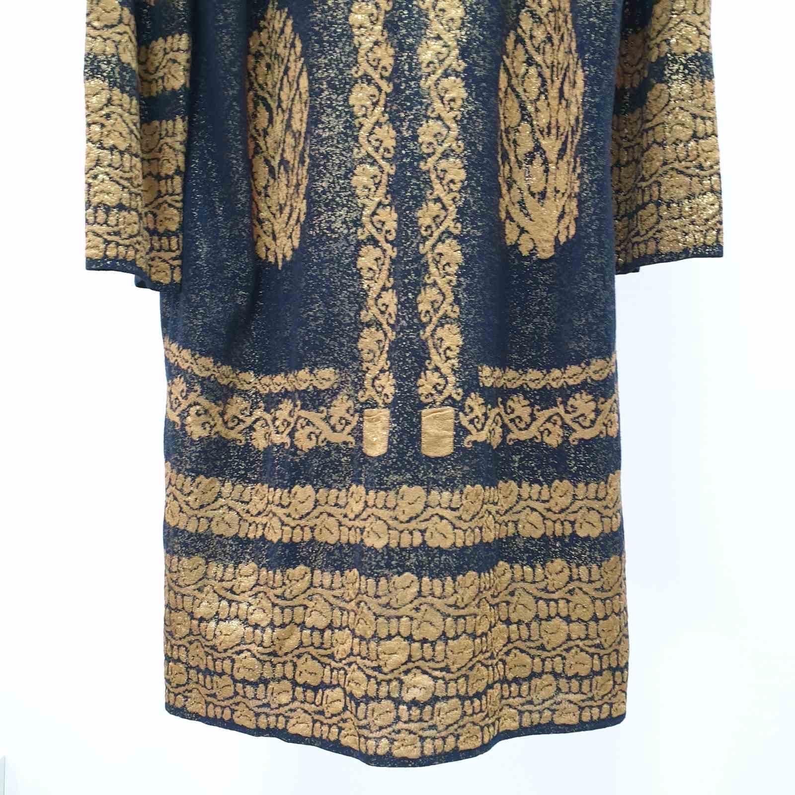 Chanel Knit Jacquard Print Long Sleeve Dress Cardigan  For Sale 5