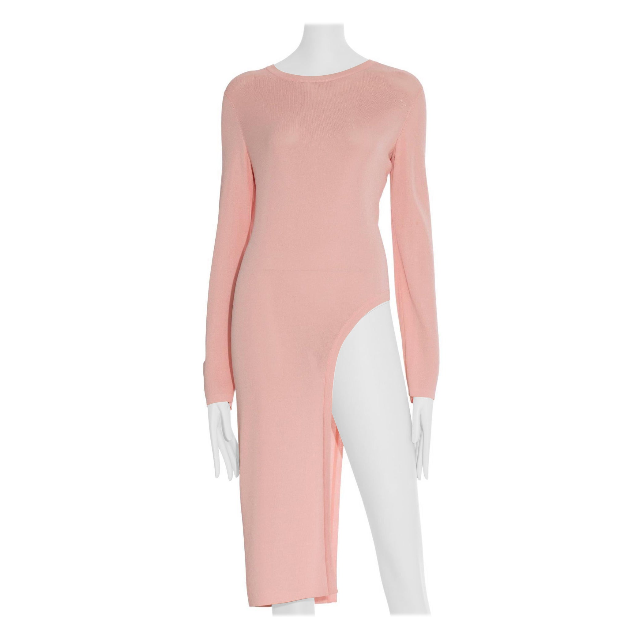 Abito/top Chanel a maniche lunghe in maglia rosa 40 FR