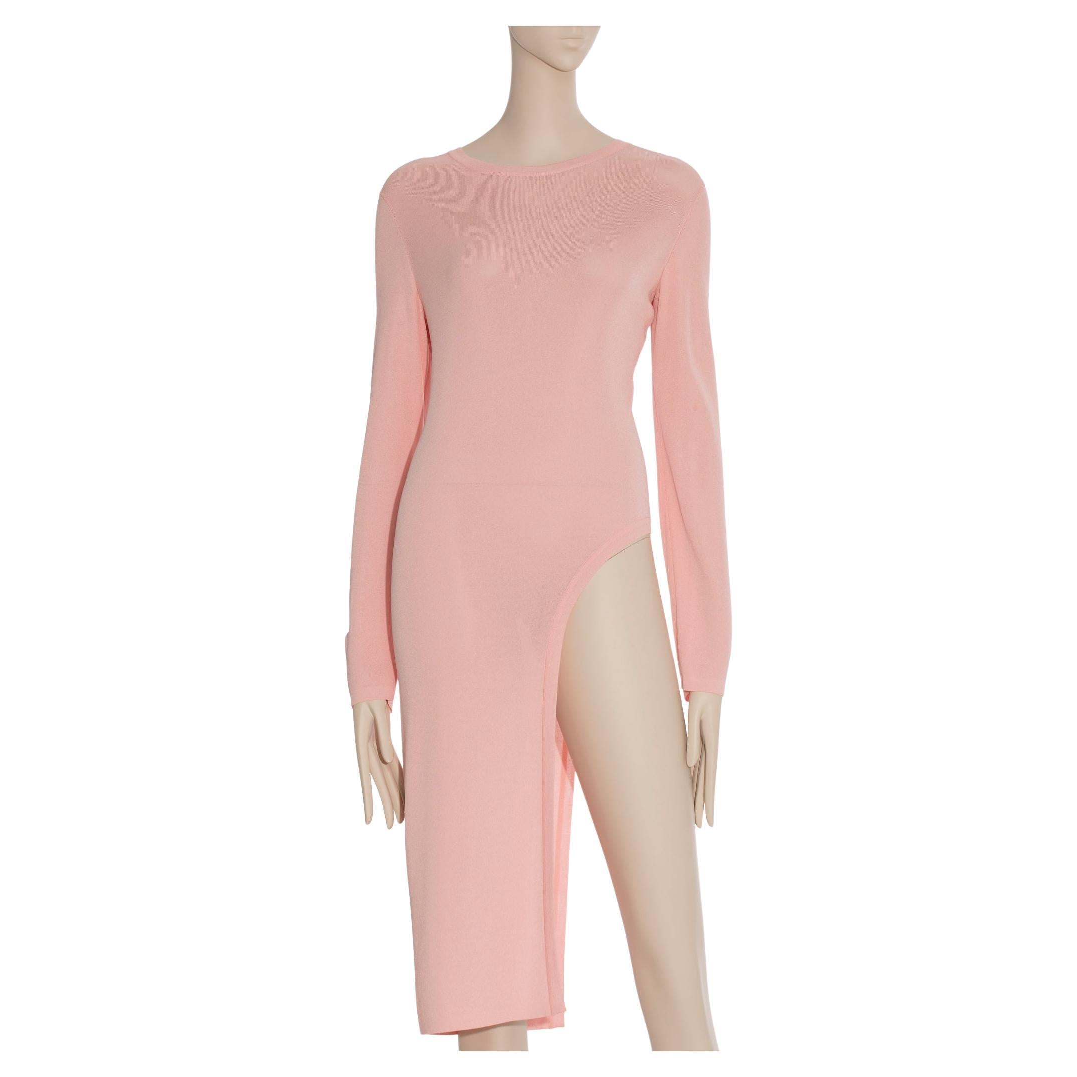 Chanel Knit Pink Long Sleeve Dress/Top 40 FR For Sale