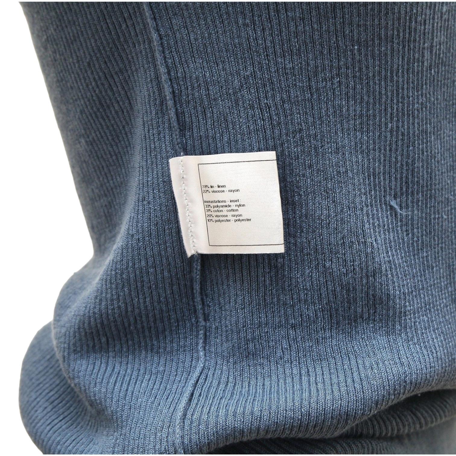 CHANEL Pull en tricot à manches longues rouge marine blanc bleu argenté HW 40 13C 2013 en vente 3