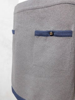 Chanel  Knitted Cashmere Skirt in Black and Khaki