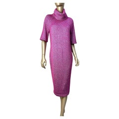 Chanel - Robe midi à col roulé en maille Sz.38