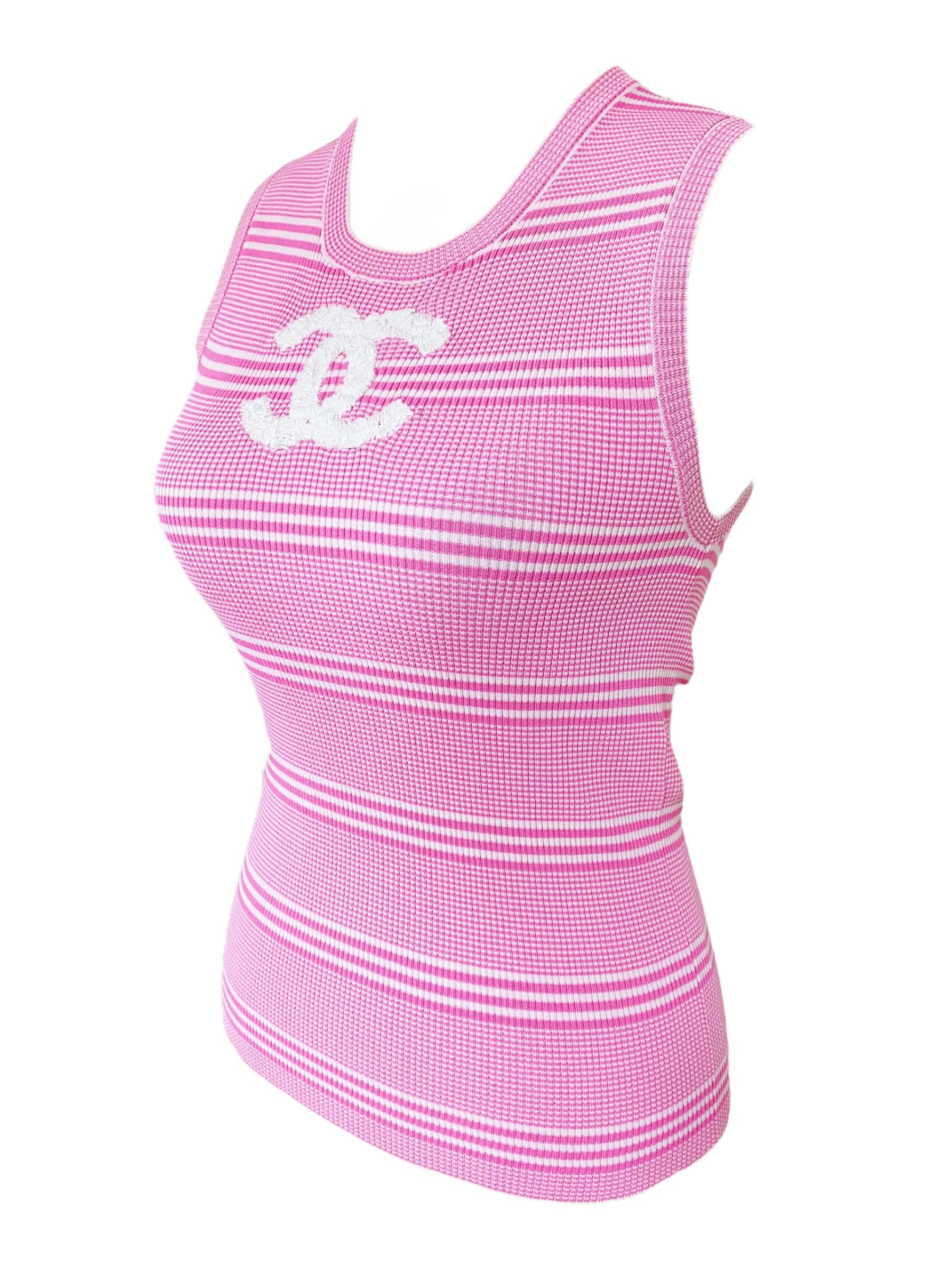 chanel pink tank top