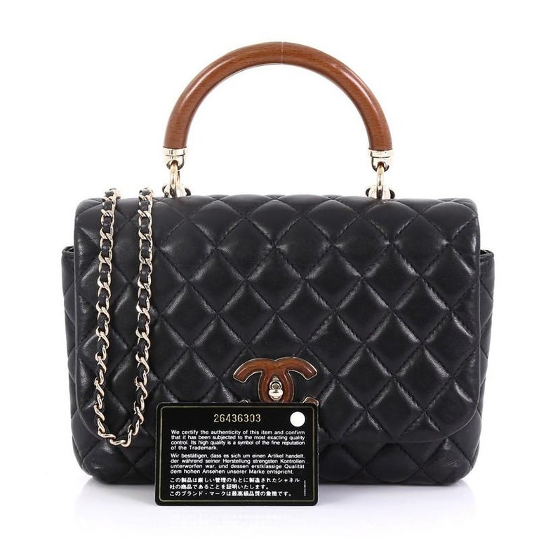 Chanel Knock on Wood Top Handle Bag Quilted Tweed Mini at 1stDibs
