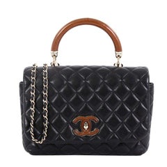 Chanel Knock on Wood Top Handle Bag Quilted Lambskin Mini