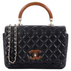 Chanel Knock on Wood Top Handle Bag Quilted Lambskin Mini