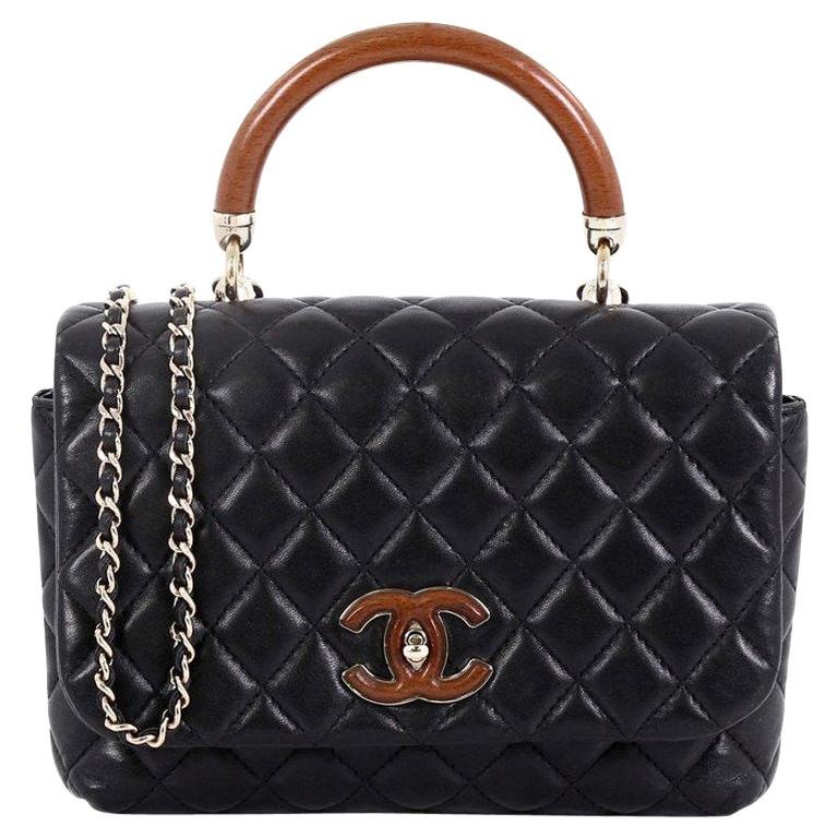 chanel bag with wooden handle