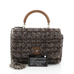 Chanel Knock on Wood Top Handle Bag Quilted Tweed Mini