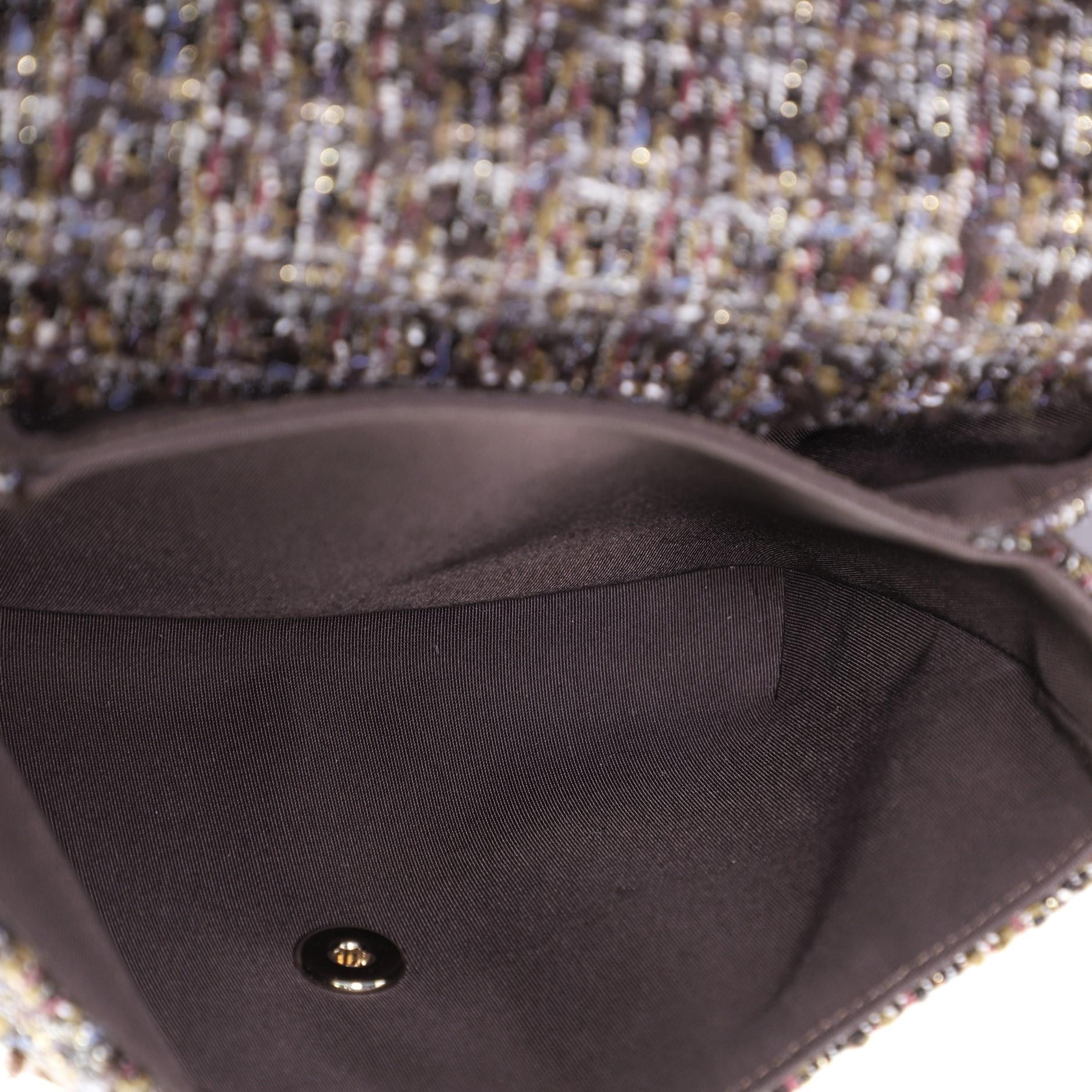Black Chanel Knock on Wood Top Handle Bag Quilted Tweed Mini