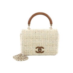 Chanel Knock on Wood Top Handle Bag Quilted Tweed Mini