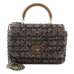 Chanel Knock on Wood Top Handle Bag Quilted Tweed Mini
