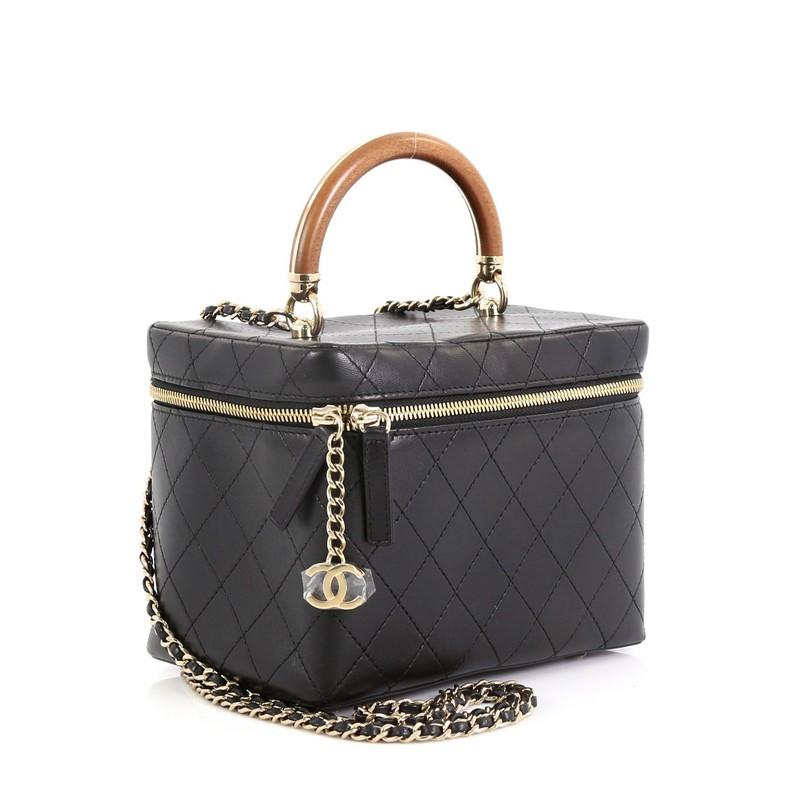 Chanel Knock On Wood Vanity Case Quilted Lambskin Medium at 1stDibs