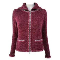 Chanel Kristen Stewart Style Burgundy Cashmere Jacket