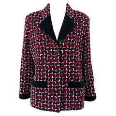 Chanel Kristen Stewart Style Burgundy Tweed Jacket 42 FR