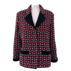 Chanel Kristen Stewart Style Burgundy Tweed Jacket 42 FR